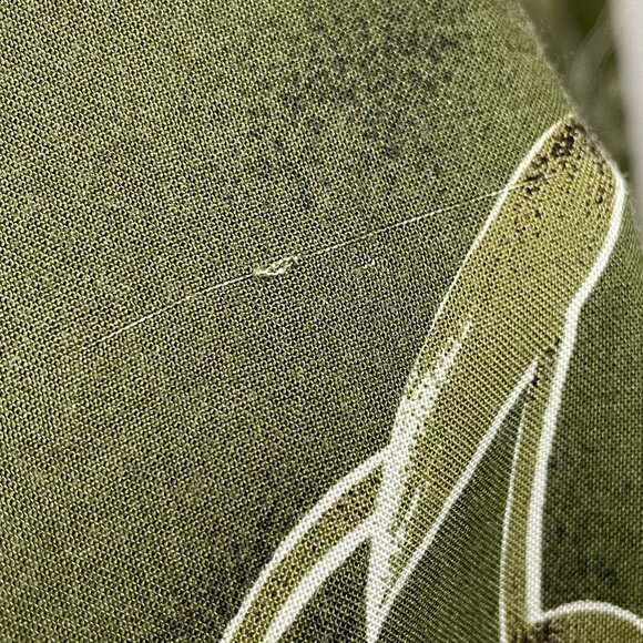 Vintage 90s Dress Green Leafy Floral Momcore Rayon Sleeveless Tie Waist Green - Picture 10 of 15